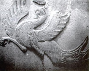The Vermilion Bird on the gates of a Han Dynasty  Shen family mausoleum complex in Sichuan, China
