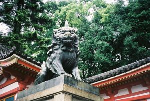 One-horned unicorn-lion of Yasaka Jinja shrine